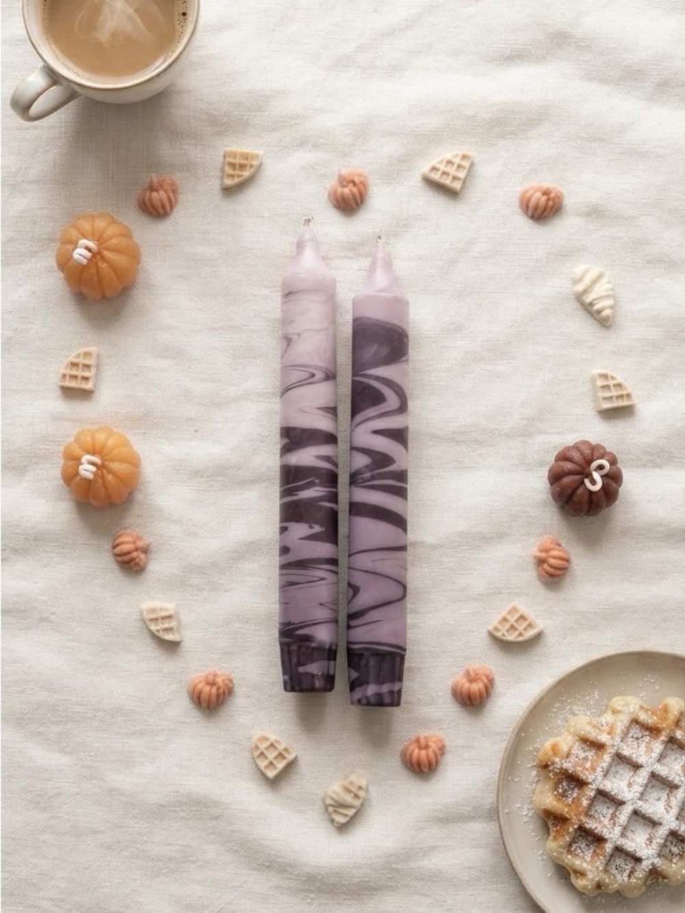 Hocus Pocus Purple Swirl Taper Candles - Set of 2